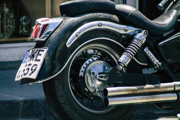 Limassol Cyprus May 2020 Closeup Motorcycle Parked Streets Limassol Cyprus — Stock Photo, Image