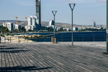 Limasol Kıbrıs Rum Kesimi 06 Mayıs 2020 Kıbrıs Rum Kesimi 'ndeki Limasol adasındaki deniz manzarası