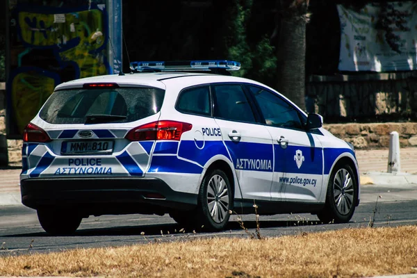 Limassol Cyprus Травня 2020 Вид Традиційний Кіпрський Поліцейський Автомобіль Прокат — стокове фото