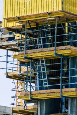 Kıbrıs Rum Kesimi 10 Mayıs 2020 'de Kıbrıs Rum Kesimi' nin Limasol kentinde inşa halindeki yeni bir binanın manzarası