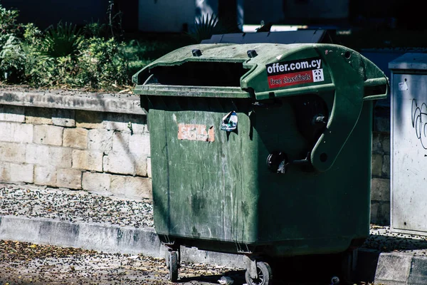 Limassol Zypern Mai 2020 Nahaufnahme Eines Müllcontainers Den Straßen Von — Stockfoto