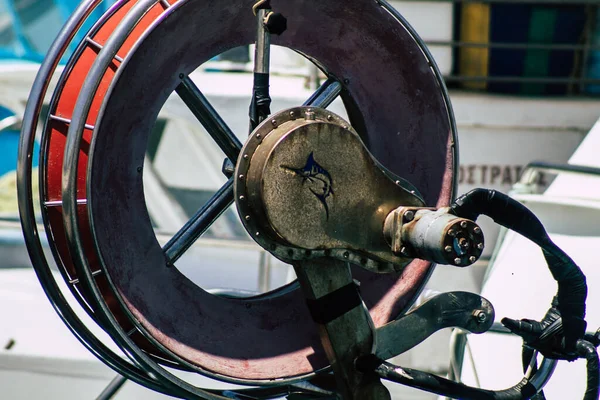 Limassol Cyprus May 2020 Closeup Boat Moored Marina Limassol Cyprus — Stock Photo, Image