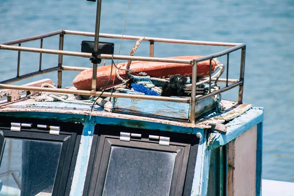 Limassol Chypre Mai 2020 Gros Plan Bateau Amarré Dans Marina — Photo