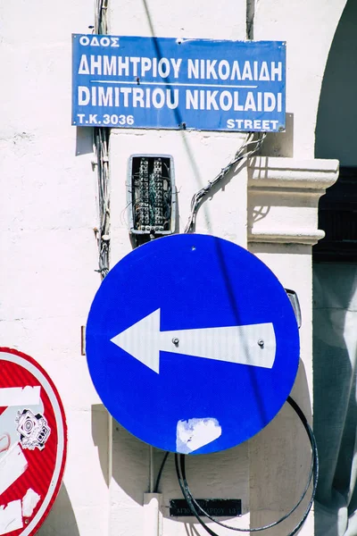 Лимассол Кипр Мая 2020 Года Вид Знак Улицы Городе Лимассол — стоковое фото