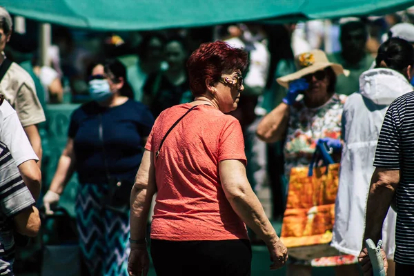 Limassol Cipro Maggio 2020 Veduta Persone Non Identificate Con Una — Foto Stock