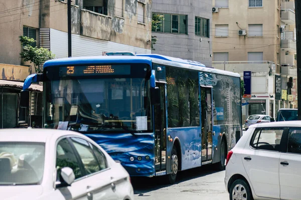 Limassol Chipre Maio 2020 Vista Ônibus Público Tradicional Rolando Nas — Fotografia de Stock