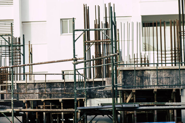 Limassol Cyprus May 19, 2020 View of a new building in construction in the city of Limassol in Cyprus island