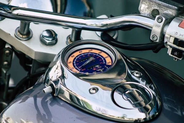 Limassol Cyprus May 2020 Closeup Motorcycle Parked Streets Limassol Cyprus — Stock Photo, Image