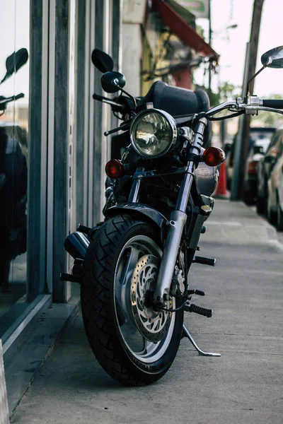 Limassol Cyprus May 2020 Closeup Motorcycle Parked Streets Limassol Cyprus — Stock Photo, Image