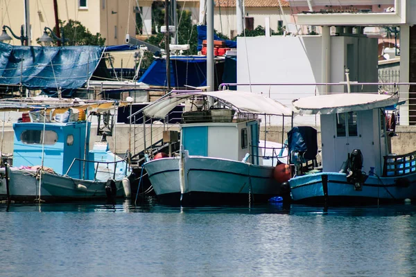 Limassol Кіпр Травня 2020 Закриття Човна Пришвартованого Пристані Лімасола Острові — стокове фото