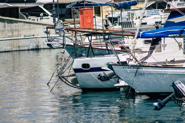 Limassol Chypre Mai 2020 Gros Plan Bateau Amarré Dans Marina — Photo