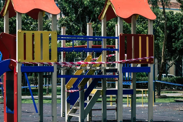 Limassol Cyprus May 2020 View Playground Any Children Due Epidemic Royalty Free Stock Images