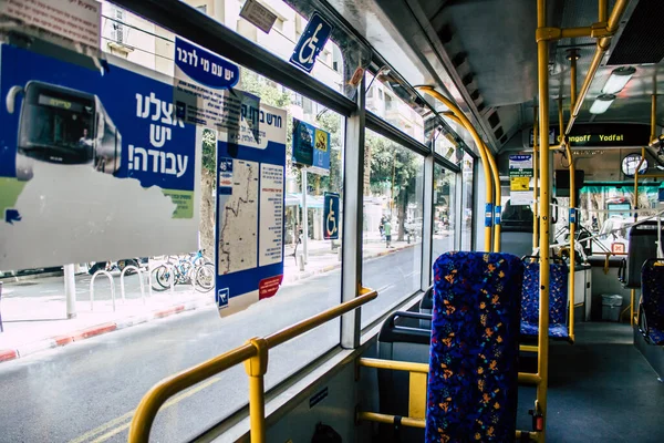 Tel Aviv Israel Mayo 2020 Vista Personas Identificadas Autobús Urbano —  Fotos de Stock