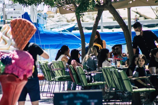 Limassol Cyprus Mei 2020 Uitzicht Niet Geïdentificeerde Mensen Die Voor — Stockfoto
