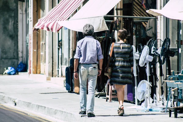 Limassol Chipre Mayo 2020 Vista Personas Identificadas Caminando Por Las — Foto de Stock