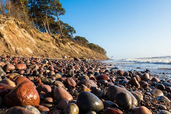 Hermosa Costa Rocosa Del Mar Mar Báltico Cerca Klaipeda Lituania —  Fotos de Stock