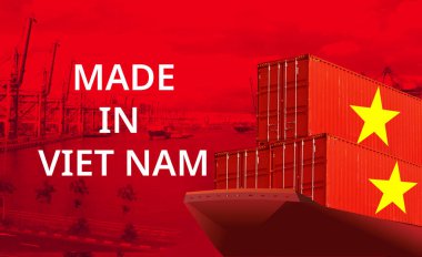 Vietnam Yapımı 'nın kavramsal görüntüsü, ekonomi fikri,