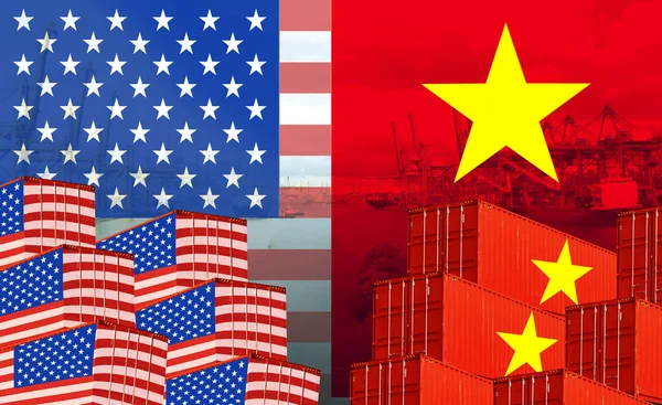 Image conceptuelle des Etats-Unis - Vietnam guerre commerciale, Conflit économique, Frictions commerciales — Photo