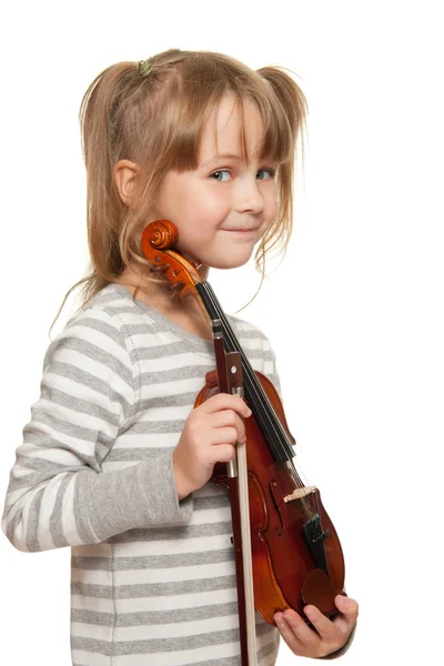 Criança com violino — Fotografia de Stock