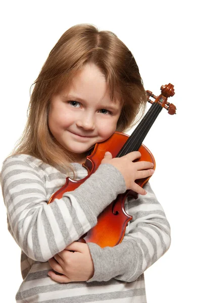 Criança com violino — Fotografia de Stock