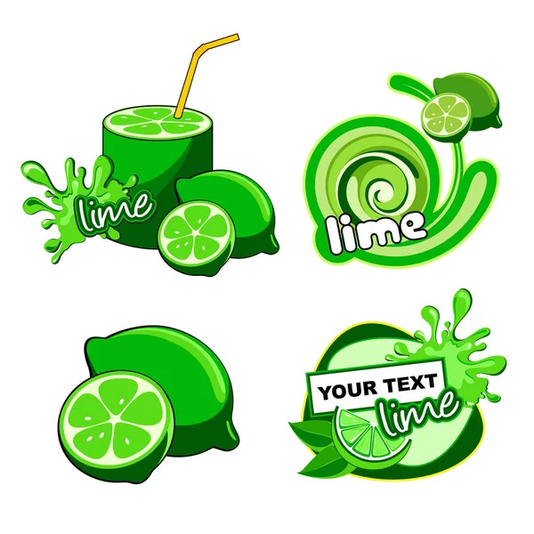 Citrus kalk vers vector label — Stockvector