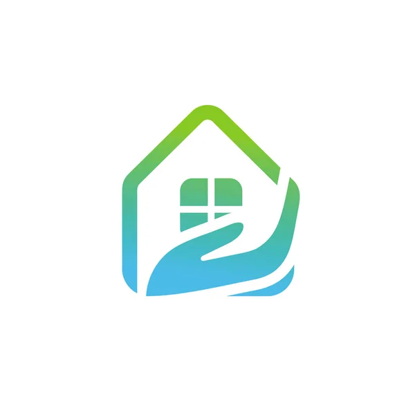 Entretien à domicile nettoyage logo idée — Image vectorielle