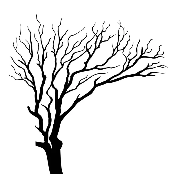 Silhouette on tree isolated vector — Stock Vector