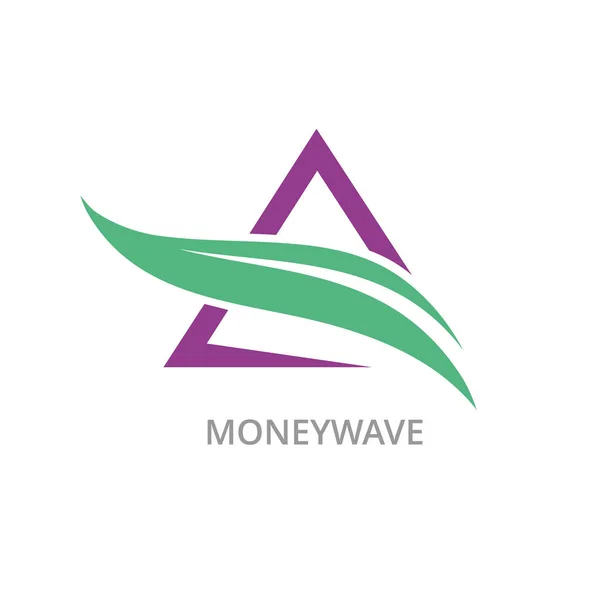 Trójkąt pieniądze fala logo wektor — Wektor stockowy