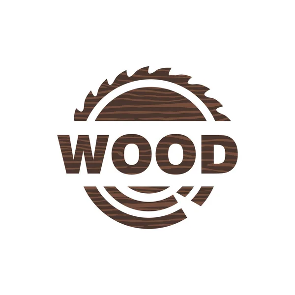 Logo ícone serraria vetor de madeira —  Vetores de Stock