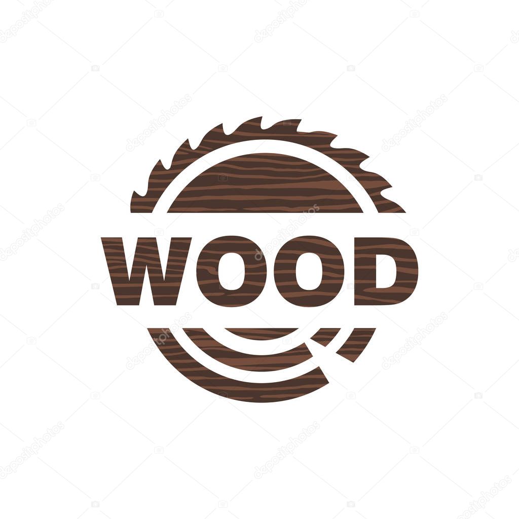 Logo icon sawmill wood circular vector illustration