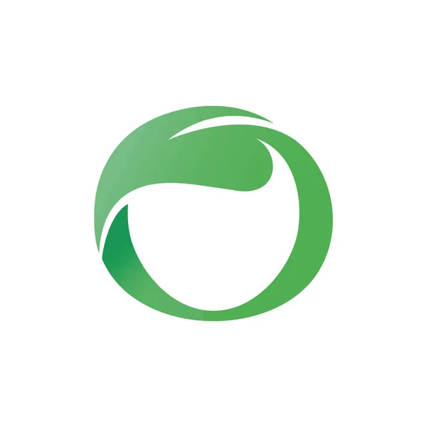 Διάνυσμα πράσινο φύλλο σε σχήμα κύκλου γράμμα o — Διανυσματικό Αρχείο