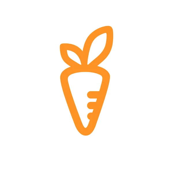 Оранжевая неокрашенная векторная морковь с листьями — стоковый вектор