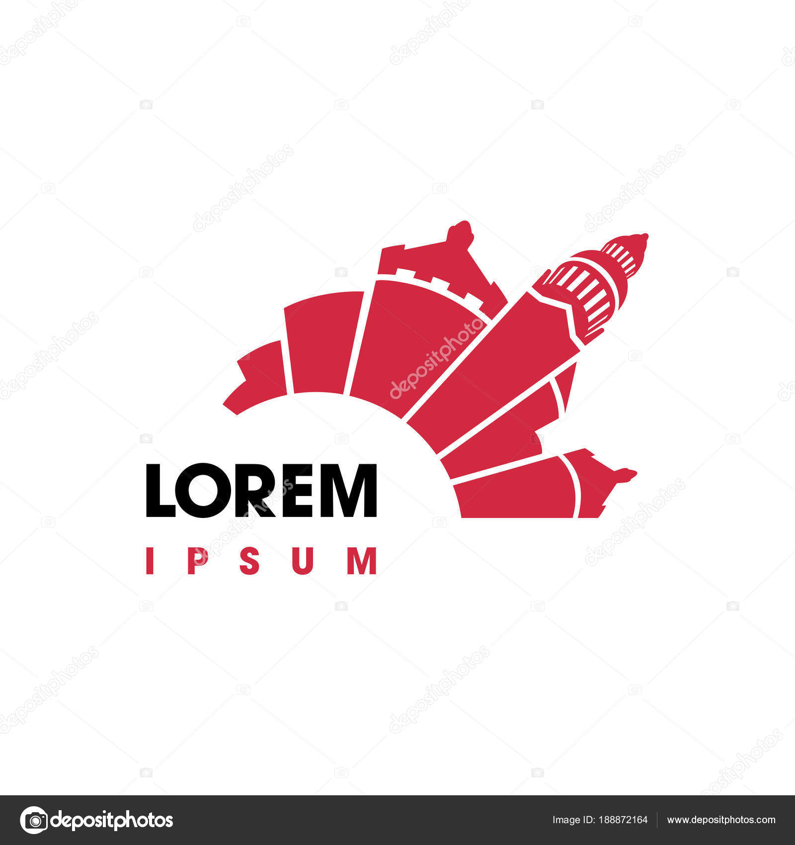 Vector Half Circle Buildings Vector Logo Town Buildings In Half