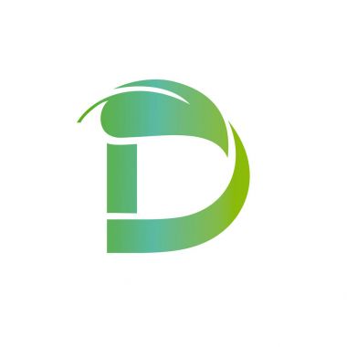 Yeşil vektör üstte büyük yaprak bestelediği D