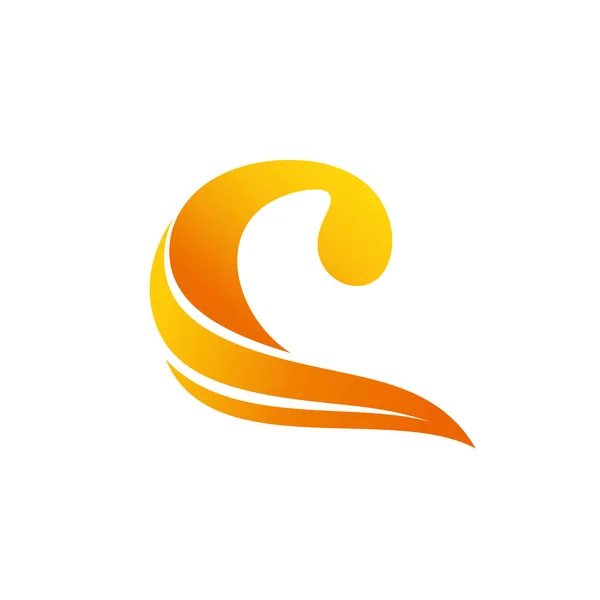 Abstracte logo geel oranje strepen c brief — Stockvector
