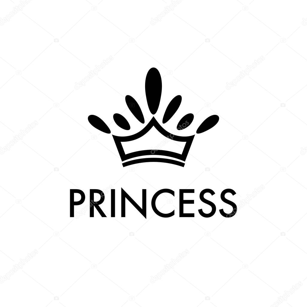 Black silhouette of crown, decoration on top