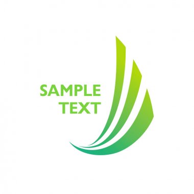Yeşil vektör simge logo üç soyut çizgili