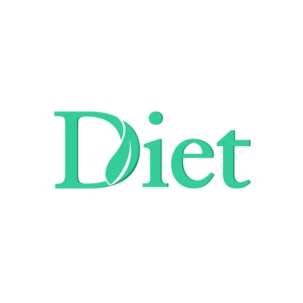 Logo Hijau Dari Diet Dengan Daun - Stok Vektor