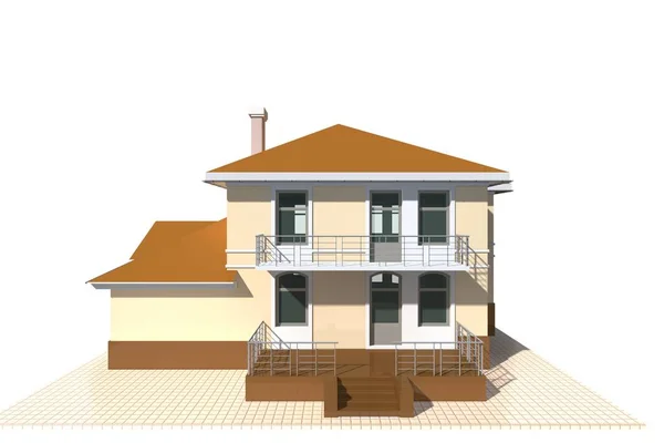 私有小屋 住宅大厦3D 例证在白色背景 免版税图库照片