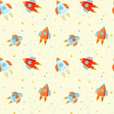 Çizgi film vektör roketler ile Seamless Modeli