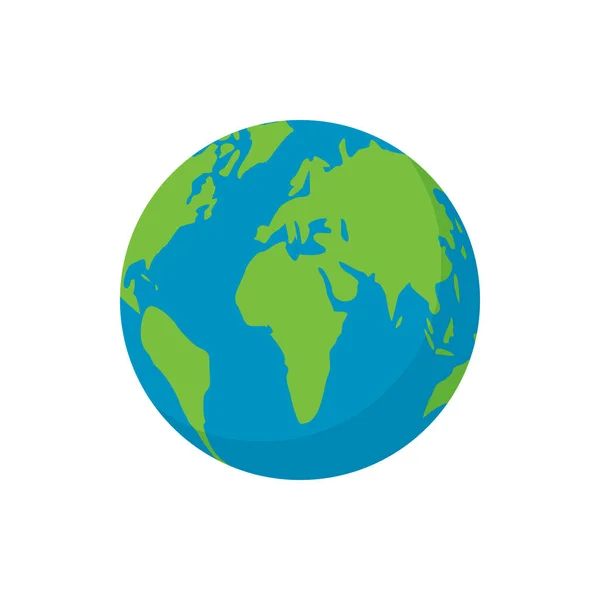Vector Earth icona grafica in stile piatto sfondo isolato — Vettoriale Stock