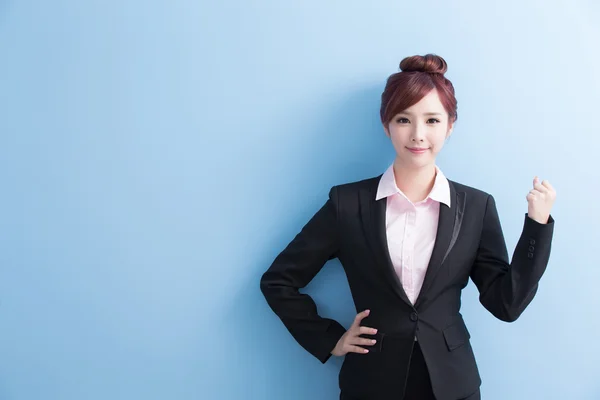 Business woman smile to you — Stock Photo, Image
