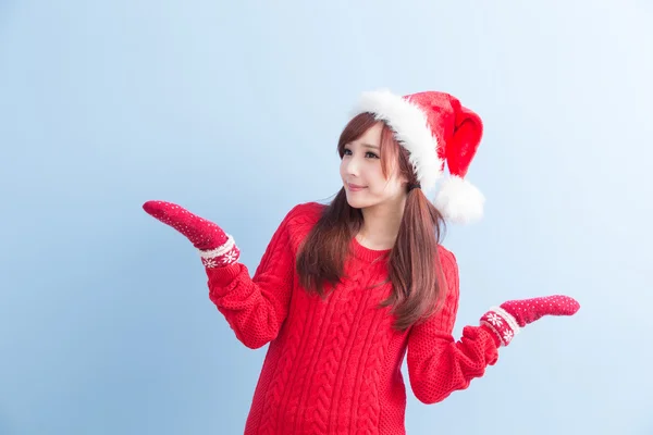 크리스마스 아름다움 여자 착용 셔츠 — 스톡 사진