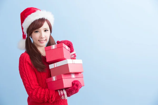 Karácsonyi szépség nő — Stock Fotó