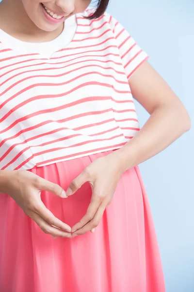 Pregnant woman with love — Stock Photo, Image