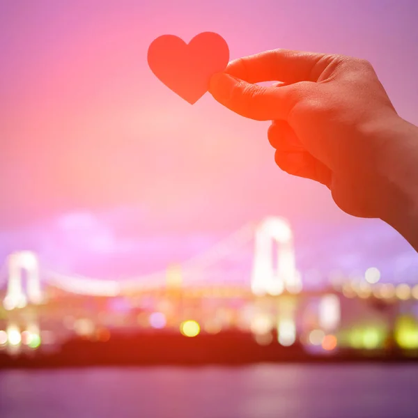 Silhouette of romantic lovers — Stock Photo, Image