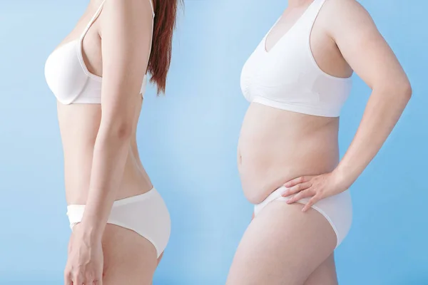 Mujer gorda y delgada —  Fotos de Stock