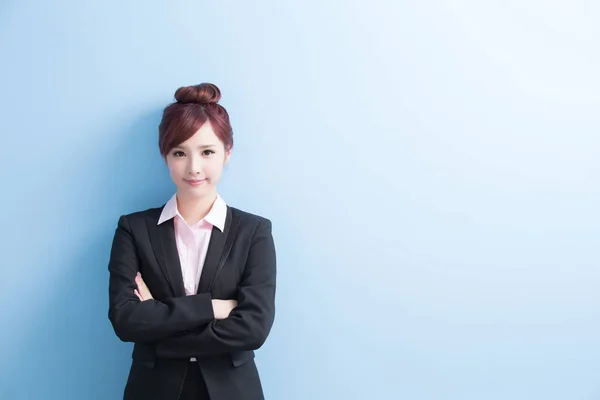 Business woman smile to you — Stock Photo, Image