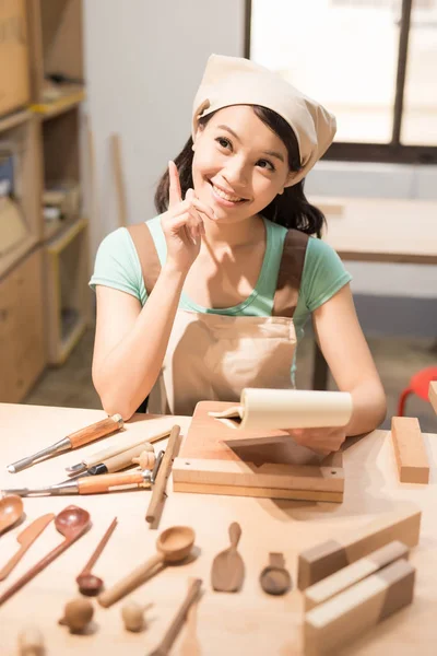 Woman working  and smiling — Stock Photo, Image