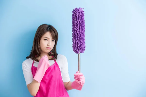 Schoonheid huisvrouw gevoel ongelukkig — Stockfoto